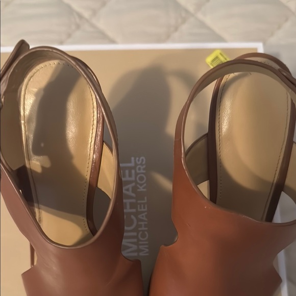 MICHAEL Michael Kors Brown Leather Wedge Sandals - Picture 9 of 9